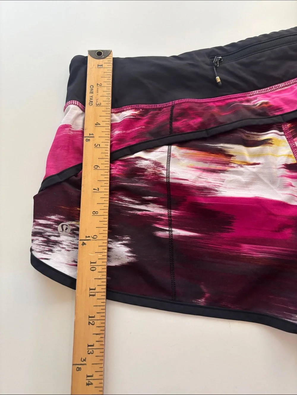 lululemon athletica Pink Magenta and Black Printed Running Shorts -565
